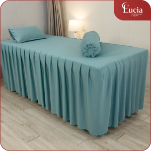 Ga giường massage vải thun Hàn Quốc tông màu xanh ngọc bích