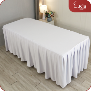 Ga giường massage vải thun Hàn Quốc tông màu trắng