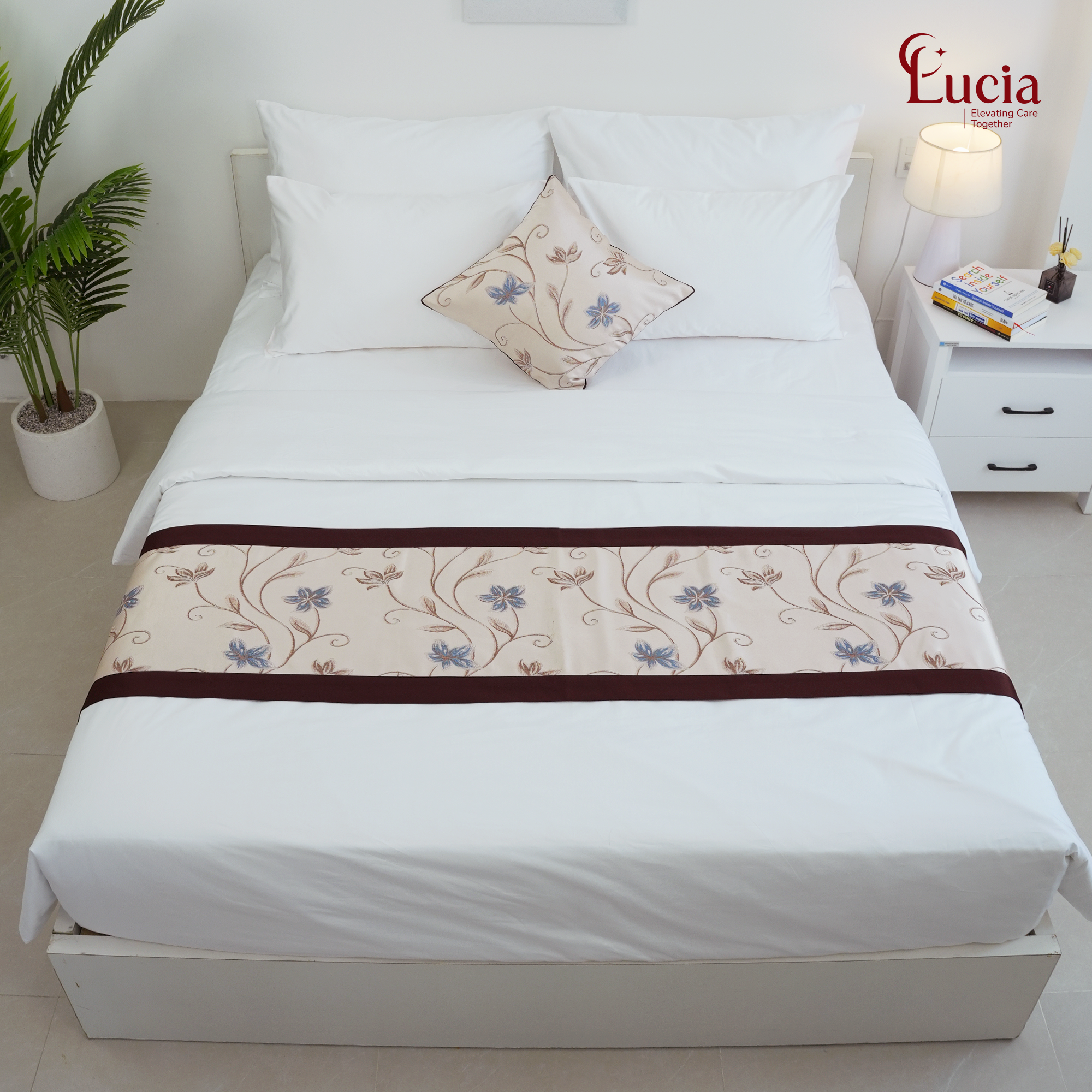 Dành Cho Khách Sạn 2-3 Sao | Chăn Ga Gối Vải CVC T300 Trắng Trơn - Ảnh 2