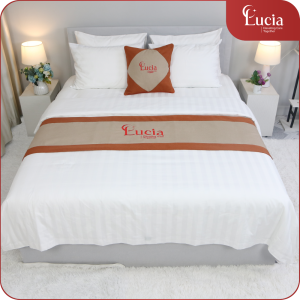 Chăn Ga Khách sạn 2 sao| Vải T260 Trắng Sọc 3cm | 60% Cotton 40% Polyester | ít nhăn dễ giặt