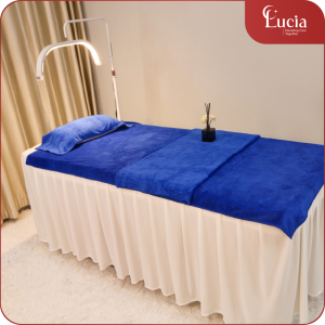 Khăn Trải Giường Spa 90*190cm| Micrifiber màu xanh bích