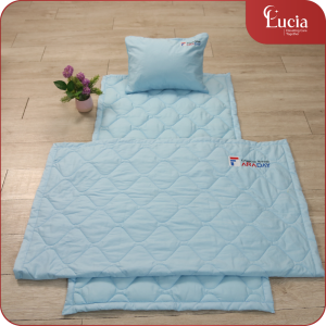 Bộ Mền Gối Học Sinh | Vải Cotton Satin Hàn Quốc màu xanh baby