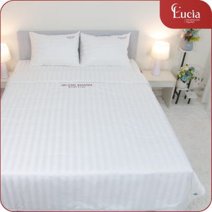 Chăn Ga Homesaty - Nhà Nghỉ | Vải Micro Slik Sọc 3cm