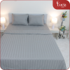 Bộ Ga Gối Homsaty – Nhà Nghỉ | Vải Micro Slik Sọc 3cm màu xám
