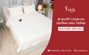 Bí quyết chọn ga giường màu trắng sạch đẹp, bền màu theo thời gian