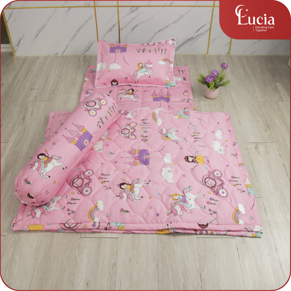 Mền Gối Cho Bé Đi Học | Cotton Satin Hàn Quốc