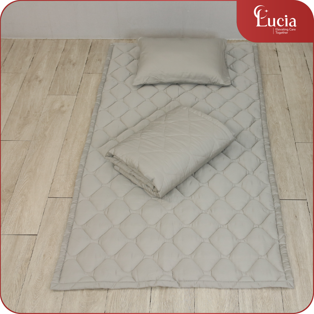 Mền Gối Học Sinh Trường Học | Tencel Modal | Màu Xám