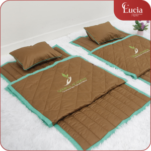 Nệm Trải Học Sinh Mầm Non | Cotton Satin Hàn Quốc | Màu hạt dẻ