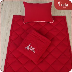 Bộ Nệm Gối Trường Học Thêu logo | Vải Tole Mềm Mát