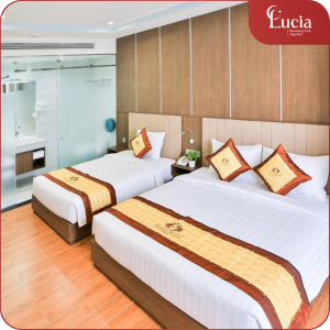 Tấm Trang Trí Giường Khách Sạn | Vải Taftaf Chần Gòn Thêu logo