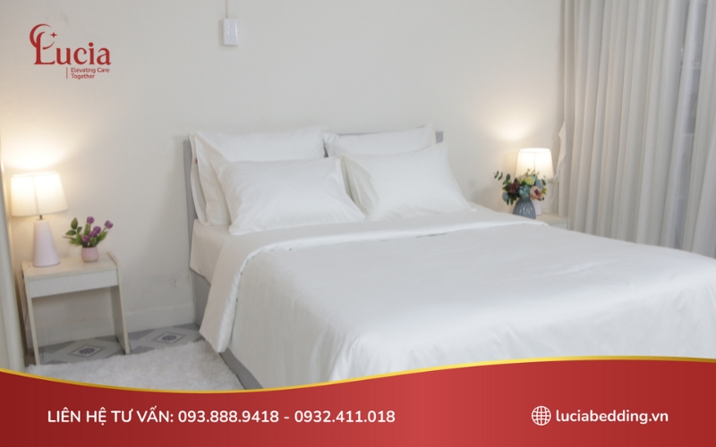 Bộ ga trải giường may bằng vải cotton của thương hiệu Lucia Bedding