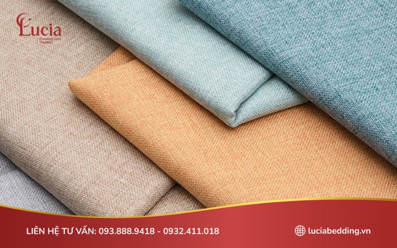 Chất liệu vải đũi thô có độ thấm hút cao, phù hợp không gian phóng khoáng