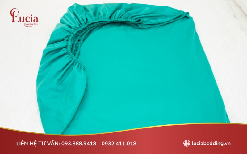 Ga trải giường dạng bo chun với chất liệu cotton