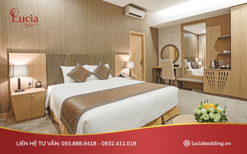 Bộ chăn ga khách sạn vải Cotton T300