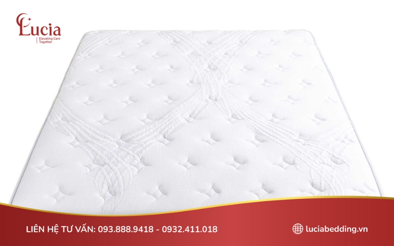 Nệm lò xo túi có độ đàn hồi cao, bề mặt thoáng khí của Lucia Bedding