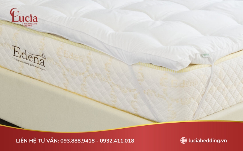 Topper được thiết kế với 4 dây chun cố định 4 góc, đảm bảo không xê dịch khi trải lên nệm