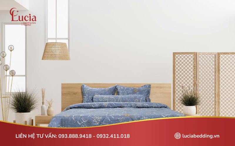 Mẫu ga giường cao cấp cotton satin 60s của Lucia Bedding