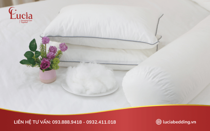 Gối White Peony sở hữu sợi siêu mảnh, có đường kính mảnh giúp mang lại cảm giác êm ái, dễ chịu