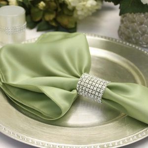 Khăn napkin hội nghị màu xanh ngọc phối vòng napkin thanh lịch